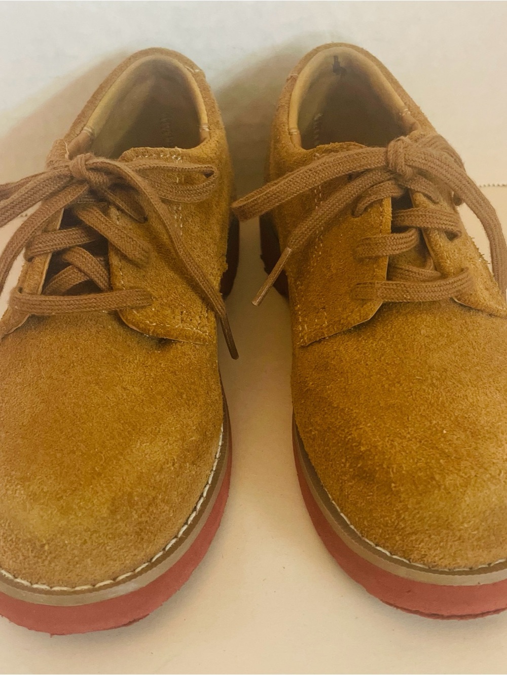 Sperry Top Sider Boys Tevin Suede Tan Oxford Shoes Size US 10.5